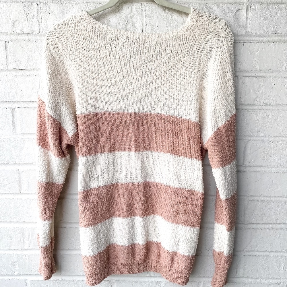 Knox Rose | Pink and Cream Striped Sweater - Picture 2 of 3